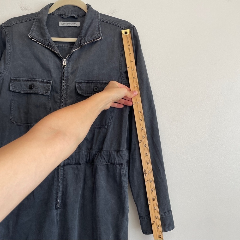 Outerknown Women Station Jumpsuit S Cotton Linen Blend Zip army utility coverall - Picture 11 of 16
